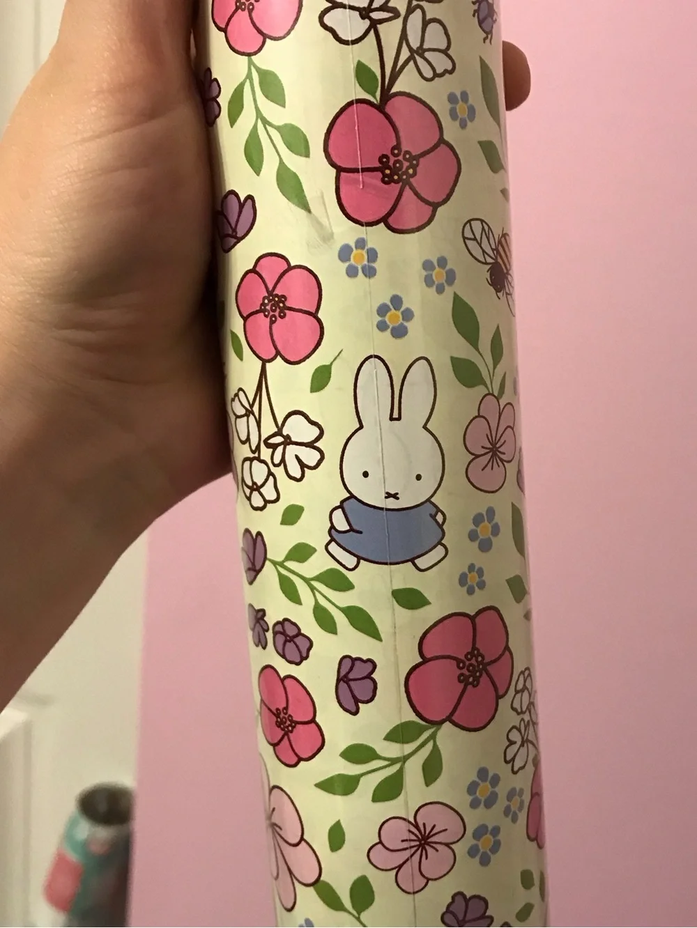 Miffy gift wrap green with pink floral wrapping paper 30 sq ft